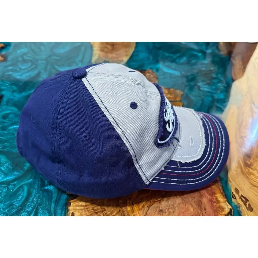 Ford Distressed Patch Logo OSFA Snapback Hat Cap Blue Gray Colorway